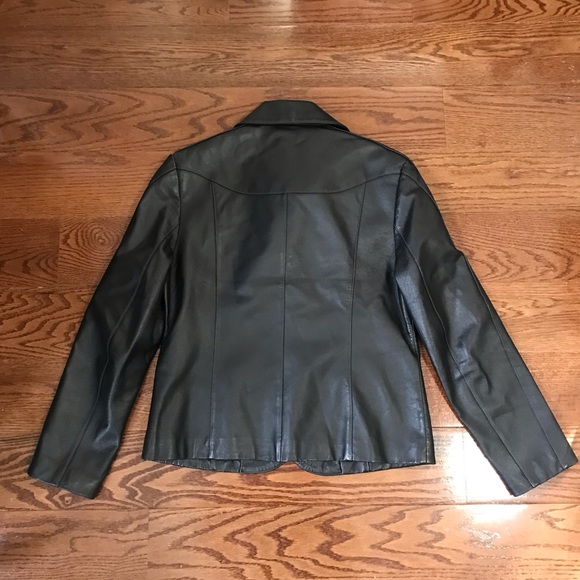 Vintage Black Leather Blazer - Picture 2 of 6
